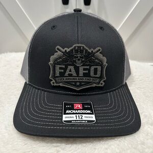 Laser Engraved FAFO Richardson 112 Trucker Hat